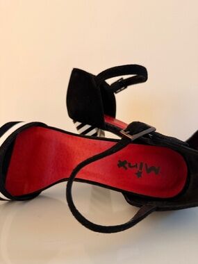 Fun Heels, black and white Minx brand from New Zealand.